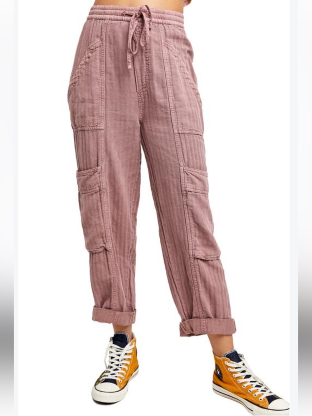 Free People Feelin' Good Linen Blend Utility Pants large